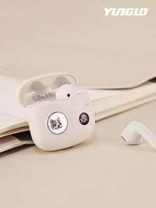 YunGuo 无线耳机 TWS 双重降噪，具有 HIFI 音质，低延迟入耳式设计耳塞，带数字显示屏，兼容 iPhone Android 智能手机 - 白色 - 查看 6