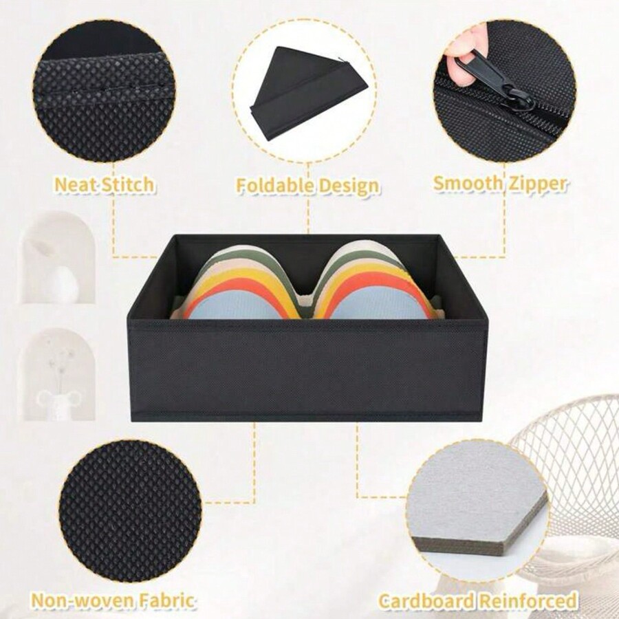 1/3pcs Simple Style Foldable Cloth Storage Box Closet Dresser Drawer