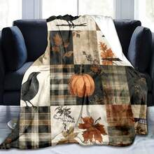 1 件圣诞树、雪人、圣诞老人图案数码印花法兰绒毯子，居家和旅行的最佳礼物 - 彩色 - 查看 5