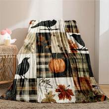 1 件圣诞树、雪人、圣诞老人图案数码印花法兰绒毯子，居家和旅行的最佳礼物 - 彩色 - 查看 4