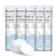 Round Face Makeup Remover Pads, Hypoallergenic, Lint-Free, Facial Exfoliating Cleansing Pads