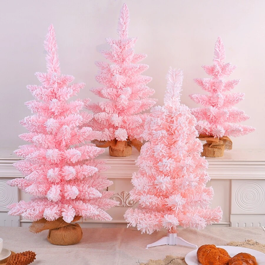 1pc Flocked Pink Christmas Tree Ornament Decoration
