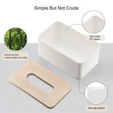 Customized Name Durable Tissue Box Holder With Wooden Lid Modern Design Napkin Storage Case Wide Opening Decorative Tissue Dispenser Cover Easy To Use For Living Room Bedroom Office Minimalist Style Home Decor
