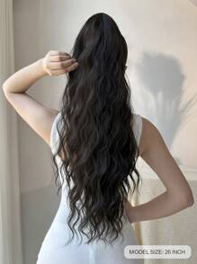 26英寸黑棕色爪夹式合成接发，耐热纤维，适合女性和女孩日常使用 - 黑棕色 - 查看 3