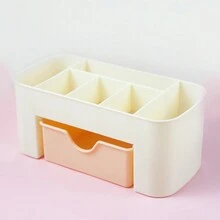 🍀🍀🍀化妆品收纳盒抽屉式化妆刷整理盒桌面首饰护肤品口红面膜隔层梳妆盒 - 彩色 - 查看 7