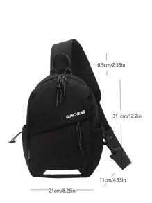 Myco Bolso bandolera pequeño con gráfico de letra casual para la vida diaria, bolso de pecho con gran capacidad para deportes al aire libre y almacenamiento de teléfonos, regalo para hombres y mujeres, riñonera informal para el primer día de escuela, regalo de Navidad o San Valentín