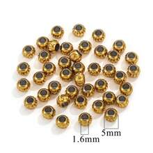 10 piezas de espaciadores redondos con textura de media luna de acero inoxidable 304 chapados en oro de 18k, cuentas colgantes para hacer joyas, accesorios para hacer pulseras y collares