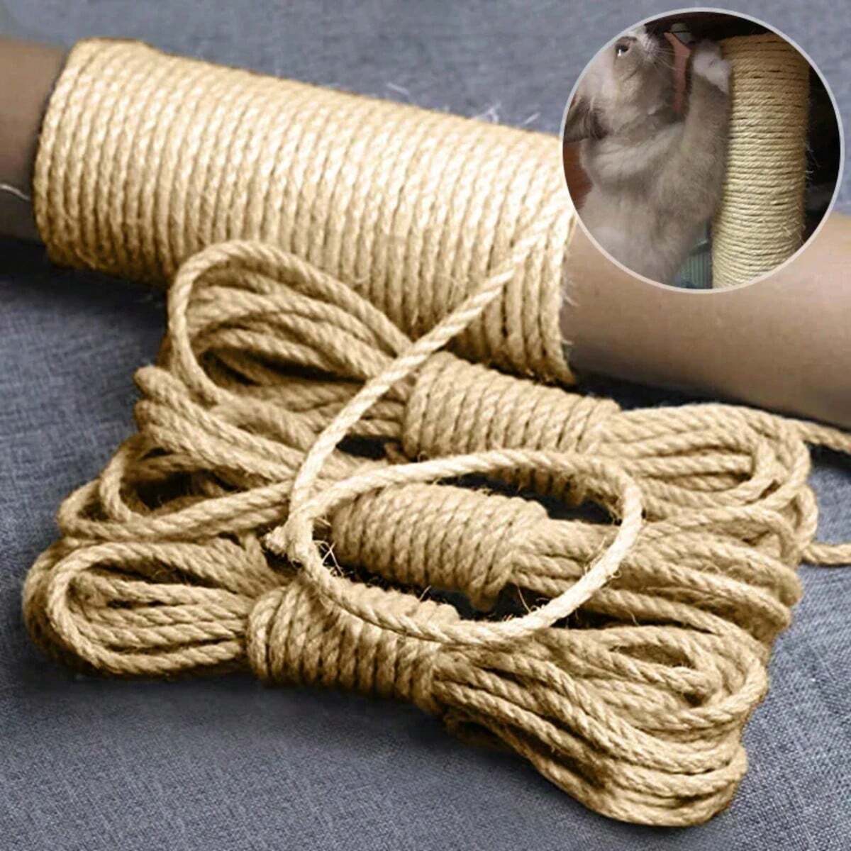 Natural Sisal Rope For Cat Tree DIY Scratching Post Toy Climbing Frame
