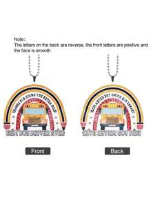 Đồ trang trí treo xe buýt trường học, Đồ trang trí tài xế xe buýt tốt nhất, Mặt dây chuyền tài xế xe buýt cho gương chiếu hậu xe hơi, Quà tặng tri ân cho tài xế xe buýt - Nhiều màu - Xem 6
