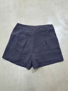 Formal Shorts, Marrant Fabric, With Buckle, Lined Button. Modern And Chic Model - Màu xám đen - Xem 2