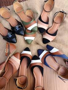 Salome Elegant Pointed Toe 's Flat Shoes 33ao42 Foreign Fashion Promotion - 珊瑚粉 - 查看 2