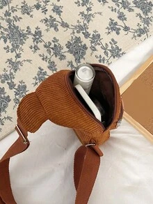 Túi đeo chéo nhung kẻ nhỏ, Túi đeo chéo màu trơn, Ví đeo ngực thời trang có nhiều khóa kéo, Túi đeo hông Preppy, Túi đeo chéo khóa kéo cổ điển dành cho nữ, Túi đeo chéo phù hợp để đi bộ đường dài, du lịch, đi bộ, đạp xe, săn bắn, kinh doanh, tập thể dục, cắm trại, bãi biển và sử dụng hàng ngày - màu nâu - Xem 5