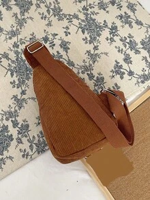 Túi đeo chéo nhung kẻ nhỏ, Túi đeo chéo màu trơn, Ví đeo ngực thời trang có nhiều khóa kéo, Túi đeo hông Preppy, Túi đeo chéo khóa kéo cổ điển dành cho nữ, Túi đeo chéo phù hợp để đi bộ đường dài, du lịch, đi bộ, đạp xe, săn bắn, kinh doanh, tập thể dục, cắm trại, bãi biển và sử dụng hàng ngày - màu nâu - Xem 3