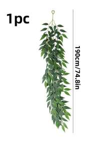 1 件人造植物，74.8 英寸/190 厘米长，人造悬挂藤蔓花环，绿叶藤蔓，适用于家居装饰、餐桌中心装饰、婚礼拱门装饰、壁炉装饰、派对装饰、秋季装饰、万圣节装饰、圣诞节装饰、户外门装饰