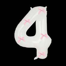 40" roze strikdecoratie witte cijfers folie ballonnen 0-9, roze strikdecoratie, geschikt voor verjaardagsfeestjes, Valentijnsdag, jubileum, bruiloft, Kerstmis, nieuwjaarsdecoratie