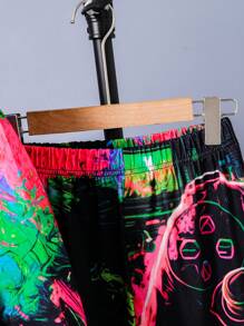 Bộ quần áo hoodie thường ngày cho bé trai, họa tiết Graffiti và trò chơi điện tử, trang phục mùa thu - Nhiều màu - Xem 4