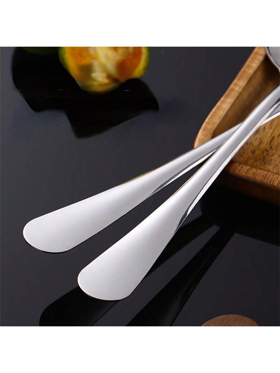 طقم 6 ملاعق حساء سميكة مستديرة من الفولاذ المقاوم...