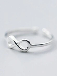 HuooNew 1 pièce Bague ouverte en argent sterling 925 simple avec symbole de l'infini, bijoux de main pour femmes pour un port quotidien