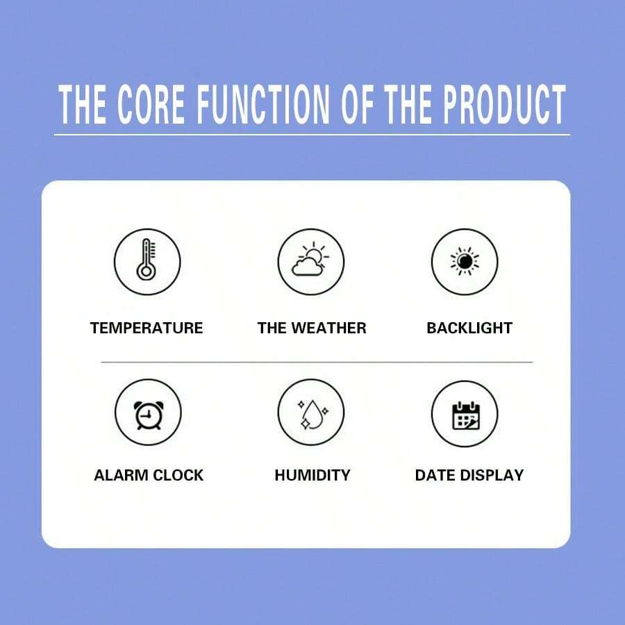 2024 Projection Alarm Clock Time Clock Home Rechargeable Battery