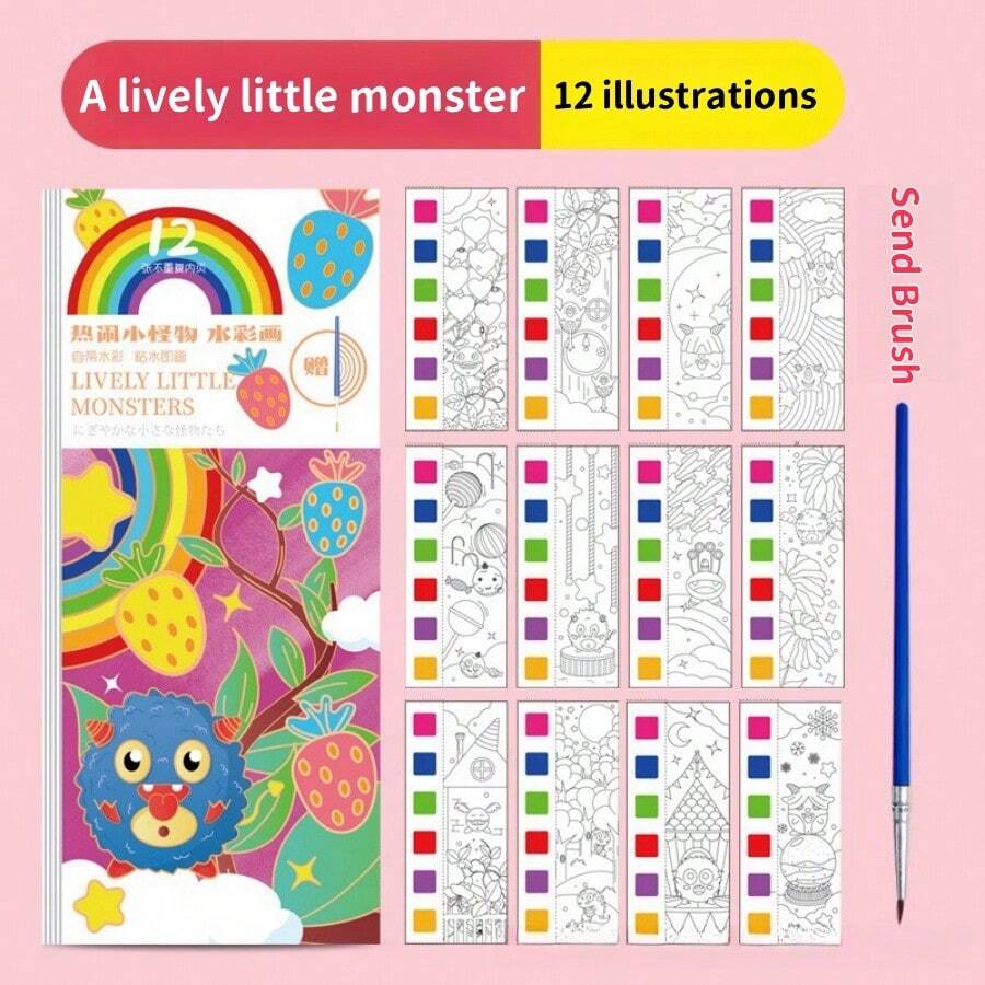 1pc Children's Watercolor Painting Book, DIY Painting, WaterBased