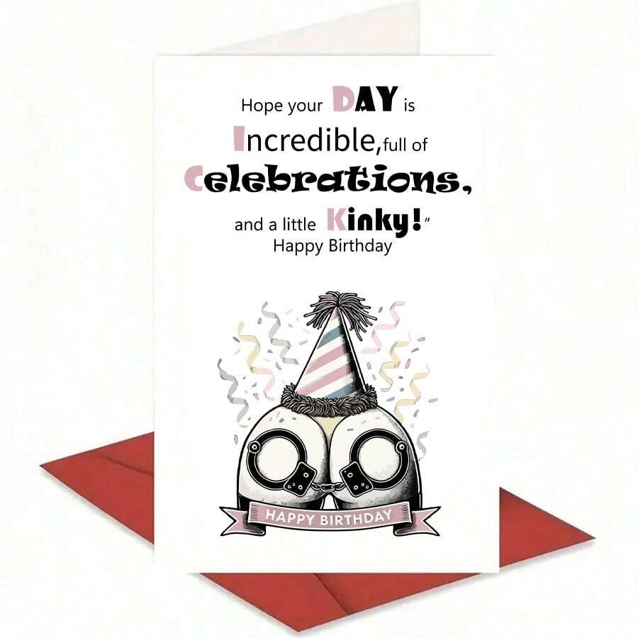 1 张送给他的淘气生日贺卡，送给丈夫、男朋友的有趣生日贺卡，我的礼物，送给丈夫的生日礼物，厚脸皮粗鲁的生日贺卡。（带信封） - Hat pattern - 查看 1