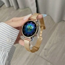 1条18mm/20mm/22mm女士磁扣麦穗耳金属表带，适用于华为GT4 41mm/GT 3智能手表 - 20mm - 查看 12