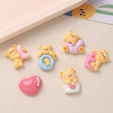 10 / 套混合可爱卡通动物系列兔子小熊猫狗圣诞风格 DIY 奶油凝胶手机壳、钥匙链、发夹、挂绳、树脂首饰配件 - 彩色 - 查看 14