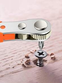 Screwdriver Handle Suitable For Tight Spaces, Front & Back, Bent Head, Right Angle, Head, Steel Material, Red Color, Requires Assembly, Non-Electric, No Battery Needed, For Industrial And Scientific Use, Tools For Men