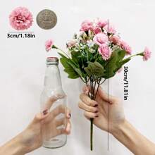3PCS (White+Pink+Purple) Multicolor Artificial Flowers Silk Carnation Bride Bouquet Fake Plants Room Decor Fall Decor Fake Flowers Garden Autumn Decor Centerpieces Vase For Home New Year's Decor Outdoor Garden Wedding Bouquet Living Room DIY Candy Box Garland Fake Plants Household Products - Multicolor - View 2