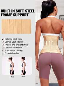 Đai định hình eo cho nữ Đai định hình thể thao Đai định hình eo đồng hồ cát Shapewear - Màu be - Xem 10