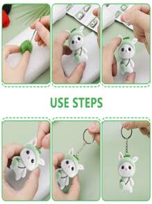 1 Set Rabbit Series Wool Felt Craft Kit, Wool Felting DIY Material Pack With Basic Tools And Accessories (Watermelon And Carrot Rabbits Without Instructions) - Multicolor - View 4