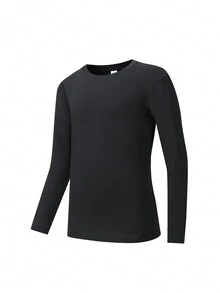 4件儿童黑白蓝灰圆领保暖内衣上衣四件套秋冬新款户外运动款 - 彩色 - 查看 2