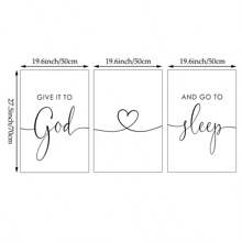 1/3pcs Give It To God And Go To Sleep Print Canvas Paintings Inspirational Quote Poster Religious Christian Wall Art Relaxing Trust Sleep Reminder Bedroom Decor Unframed - Multicolor - View 11