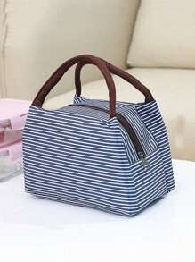 1 件装午餐盒袋学校学生用手提袋防水铝箔便携式午餐袋带保温午餐袋学校午餐盒午餐容器，办公室便携式食品袋，便当盒防水野餐袋，旅行野餐露营袋，学校用品，大学用品，旅行必需品保温女士女士返校用品学校用品袋学校配件 - 黑與白 - 查看 4