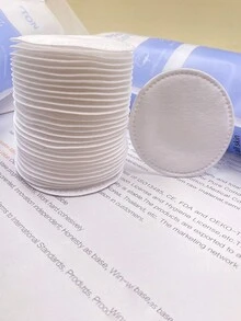 100 Miếng Tẩy Trang Dùng Một Lần, Miếng Tẩy Trang Tròn, Khăn Lau Siêu Mềm Cho Người Lớn, Miếng Tẩy Trang Dùng Một Lần Mềm Mại - Màu xanh lam - Xem 4