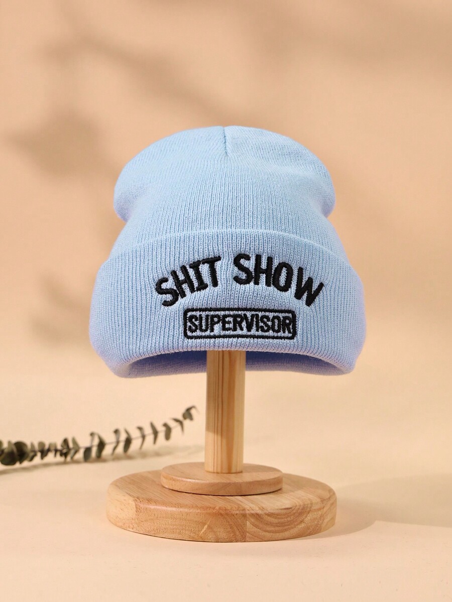 1pc English Letters Embroideries Beanie Hat For Men And Women 2024 New