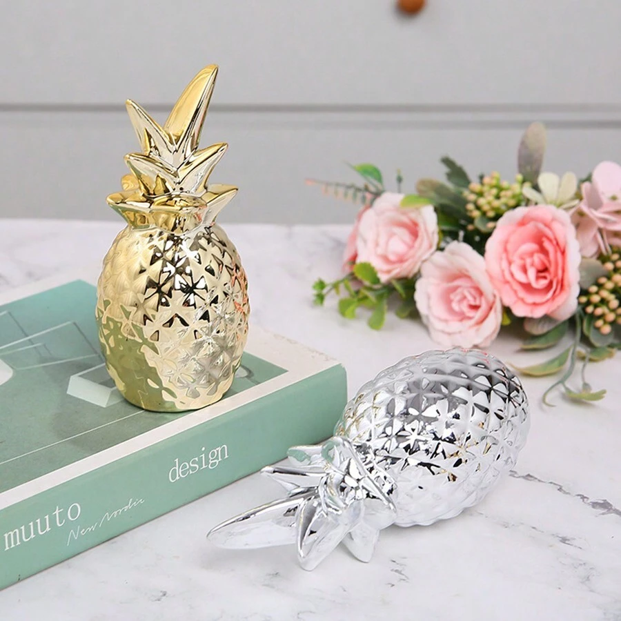 Đồ trang trí gốm sứ hình quả dứa tối giản, Phụ kiện mạ vàng, Đồ trang trí nhà sáng tạo cho phòng khách, phòng học, tủ trưng bày Quà tặng tốt nhất - Nhiều màu - Xem 1