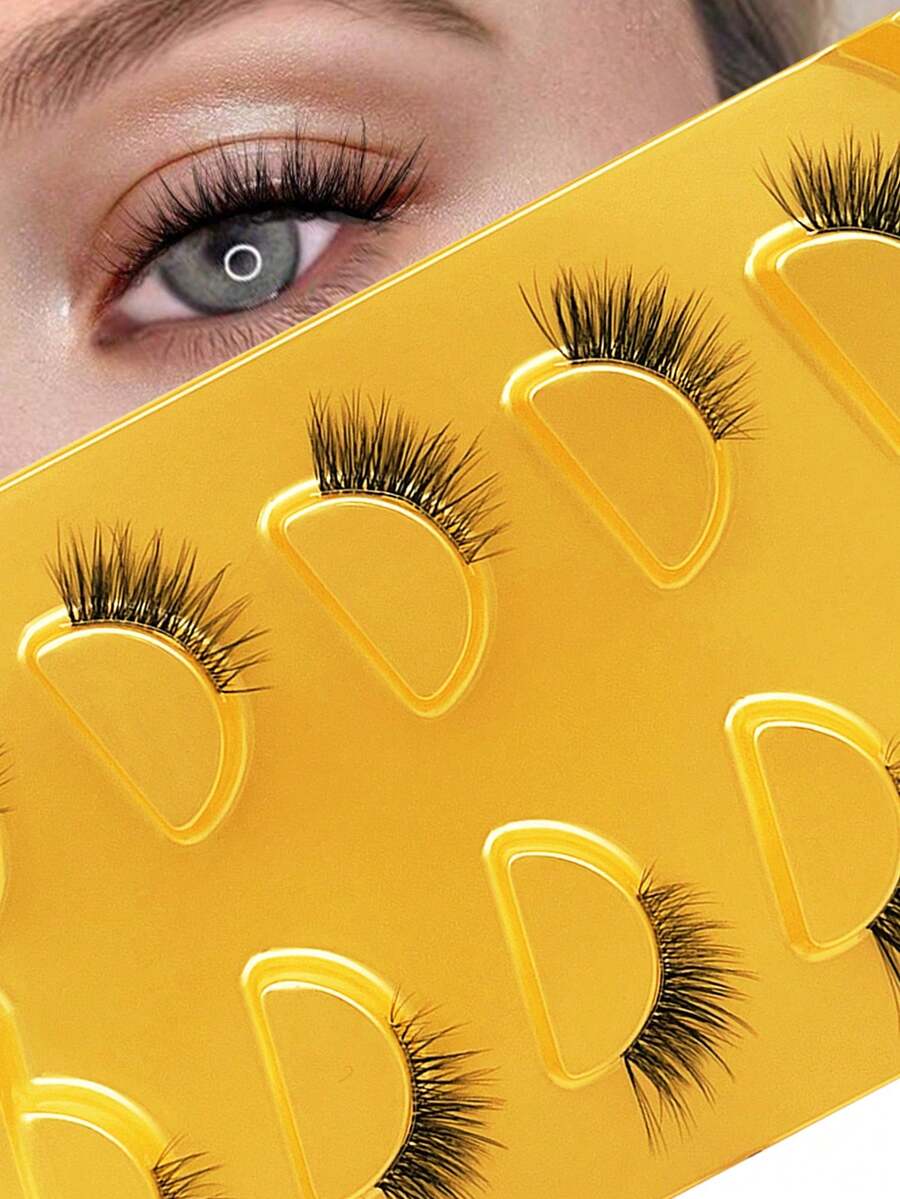 5 对半猫眼睫毛自然长而柔软睫毛透明带仿貂皮睫毛延长化妆 - 自然纖長款 - 查看 1