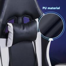CLIPOP Gaming Chair, Ergonomic Computer Swivel Chair With Headrest And Lumbar Support, Tilt And Lock Function, Height Adjustable, Swivel Chair, High Back, Racing Chair - Black - View 11