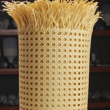 40*200CM Artificial Rattan Cane Webbing Sheet Panels Material Supplies Craft DIY - Beige - View 1