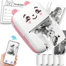 Memoking Sticker Printer - Print Sticker Maker Machine Portable Printer Phone Receipt Printers For Flashcards, Journal, Notes - A8C-bear Printer - View 1