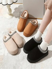 Dép đi trong nhà thoải mái màu trơn Unisex - Đế giày bằng mút hoạt tính, lớp lót vải ấm, thân trên khâu, đế TPR chống trượt, phù hợp với mọi mùa Giày đi trong nhà - Cà phê nâu - Xem 6