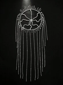 Rhinestone Hair Chain, Tassel Hair Accessory For Women, Suitable For Stage Performance, Halloween - Silver - View 2