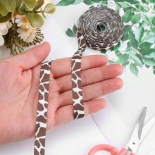 5 Yards 1 cm rộng ruy băng in hình động vật rừng rậm, ruy băng viền có dây, đồ trang trí in hình bàn chân chó, báo, ngựa vằn, ruy băng để gói quà tự làm, đồ trang trí tiệc Wild One, vòng hoa, quà tặng, đồ trang trí nhà, may vá, trang trí quà tặng Giáng sinh và năm mới - Nhiều màu - Xem 2