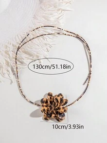 imoli 1 件时尚复古涤纶豹纹花卉可调节蜡线性感颈链长项链女士派对礼物（由于人工染色，花卉颜色可能略有不同，这是正常现象） - 彩色 - 查看 6