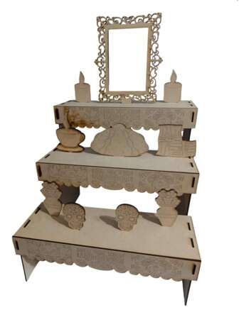 Ofrenda Decorativa de MDF día de muertos gigante 60 cm x lado.