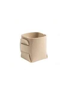 1 pièce Support pour pinceaux de maquillage, pot crayon, organisateur de bureau en feutre pliable, rangement minimaliste - Multicolore - Voir 7