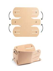 1 pièce Support pour pinceaux de maquillage, pot crayon, organisateur de bureau en feutre pliable, rangement minimaliste - Multicolore - Voir 5