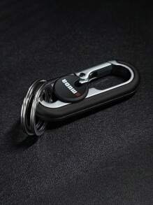 1pc Stainless Steel Car Key Chain, Creative Car Key Accessories, Double Ring Key Chain, Anti-Lost Key Chain, Universal Car Key Ring Pendant - A - View 2