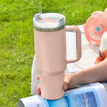 1 cốc thủy tinh cách nhiệt chân không bằng thép không gỉ 40oz/1200ml, cốc du lịch, cốc dùng trên ô tô, cốc có ống hút màu trơn thời trang, thích hợp đựng đồ uống nóng và lạnh, có thể tái sử dụng, quà tặng cho các ngày lễ và sinh nhật - Nhiều màu - Xem 3